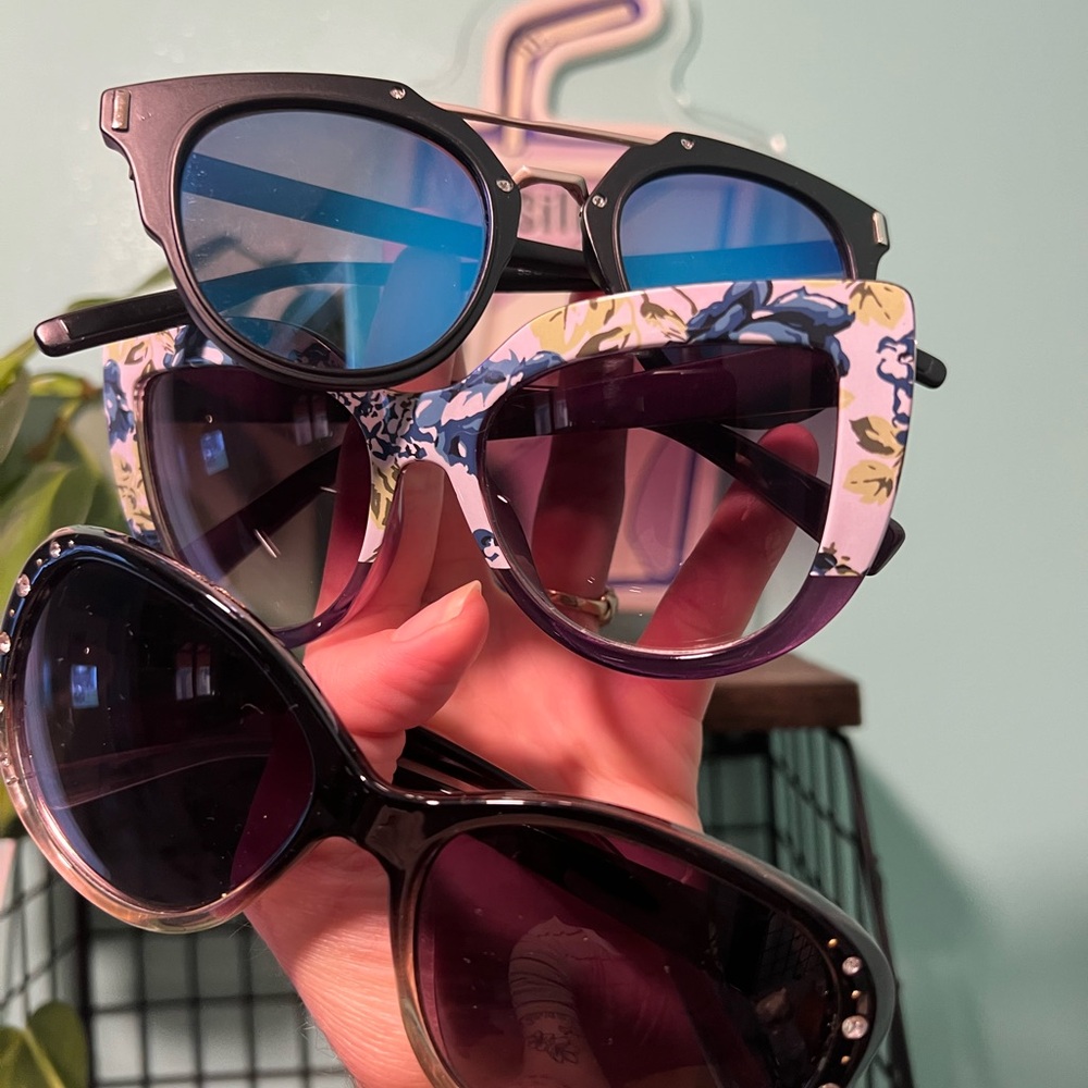 3 Bundle Sunglasses Purple Black